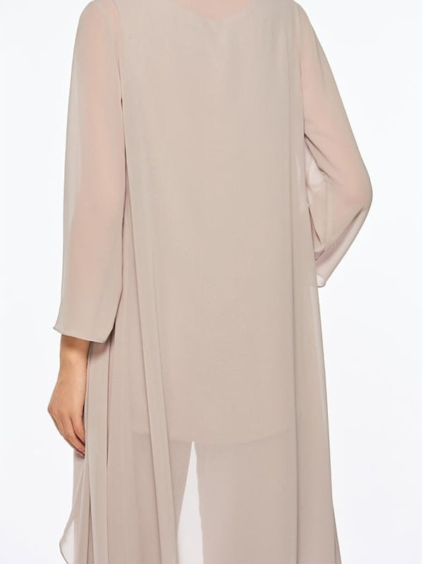 3/4 Sleeves Chiffon Ankle-Length Mother of the Bride Pantsuits with Jacket