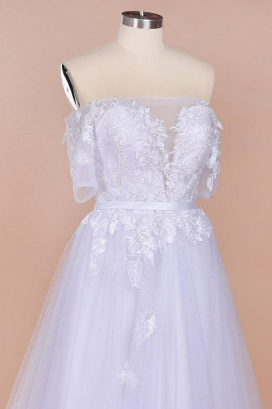 A-line Off-the-shoulder Appliques Wedding Dress