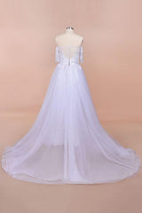 A-line Off-the-shoulder Appliques Wedding Dress