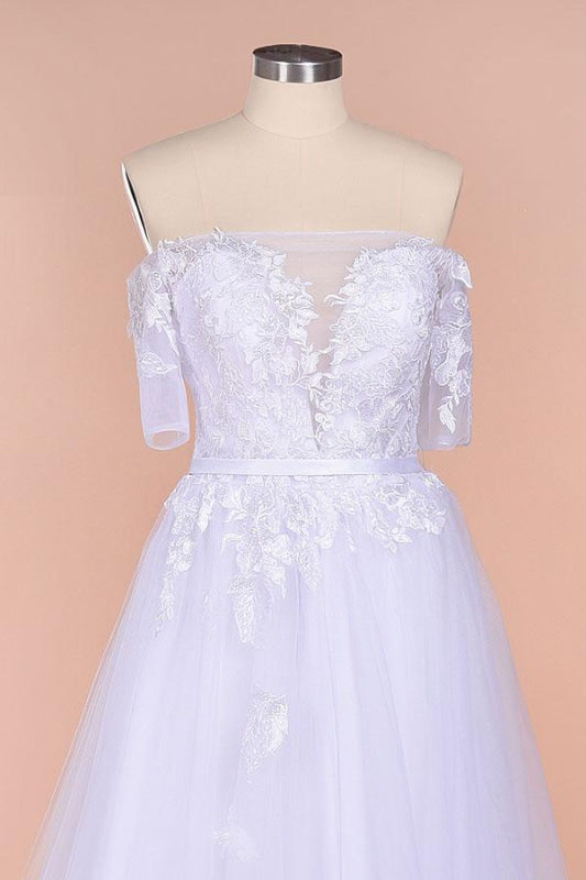 A-line Off-the-shoulder Appliques Wedding Dress