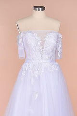 A-line Off-the-shoulder Appliques Wedding Dress