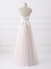 A Line Sweetheart Neck Backless Lace Pink Prom, Backless Pink Formal, Pink Graduation, Evening