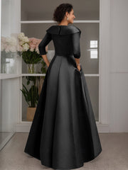 3/4 Sleeves Beading V-Neck A-Line Princess Mother of the Bride Dress with Appliques